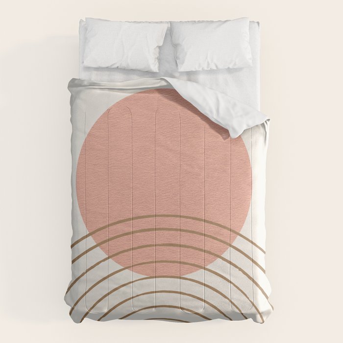 Pink Sun Mid-Century Full Comforter Gallery Image 6