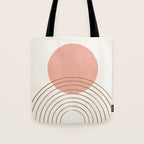 Pink Sun Mid-Century Full Tote Bag Gallery Image 1