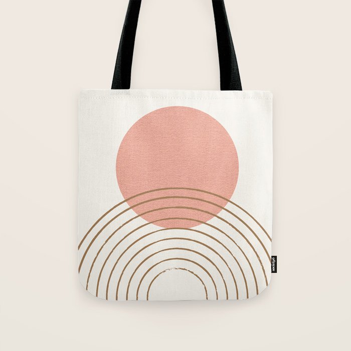 Pink Sun Mid-Century Full Tote Bag Gallery Image 1