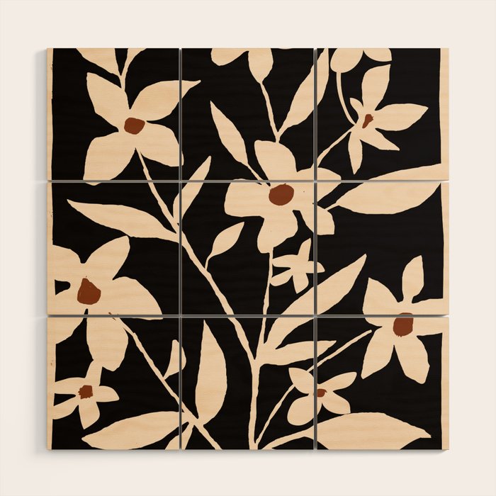 Abstract Minimal Flowers 29 Wood Wall Art Gallery Image 1