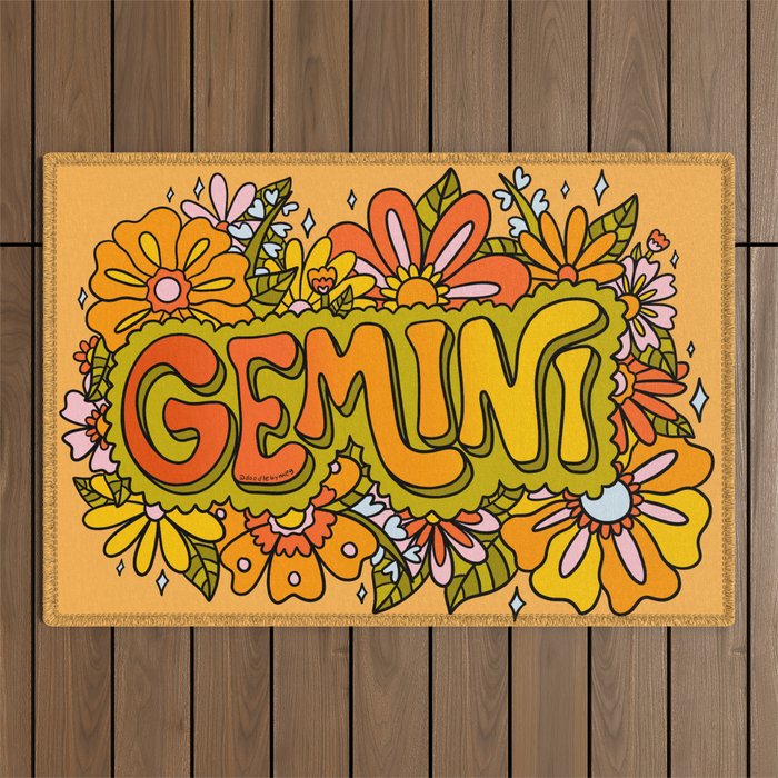 Gemini Flowers Outdoor Rug Gallery Image 1