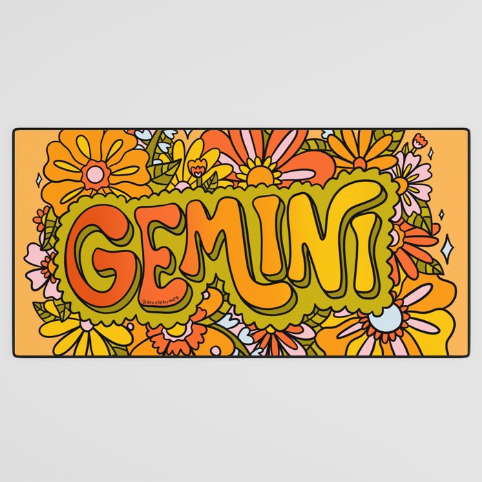 Gemini Flowers Desk Mat Gallery Image 3