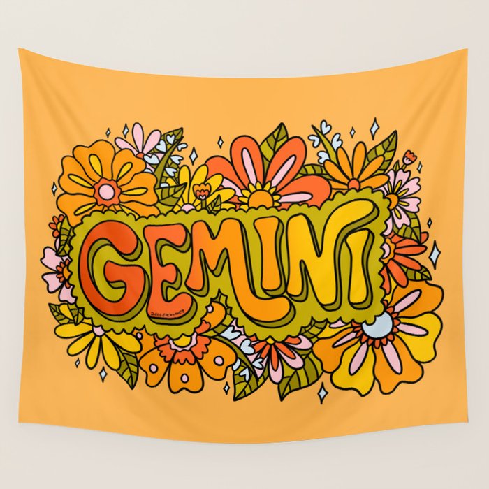 Gemini Flowers Wall Tapestry Gallery Image 4