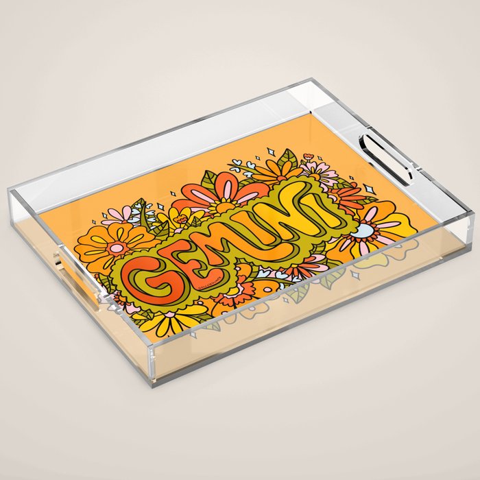 Gemini Flowers Acrylic Tray Gallery Image 1