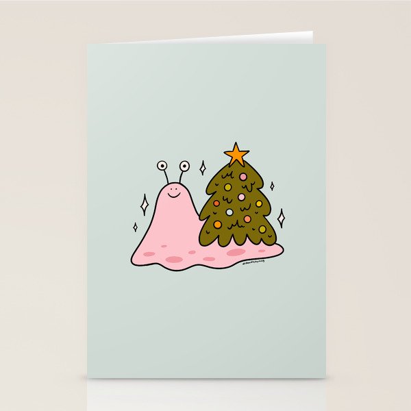 Christmas Tree Snail Stationery Card Gallery Image 2