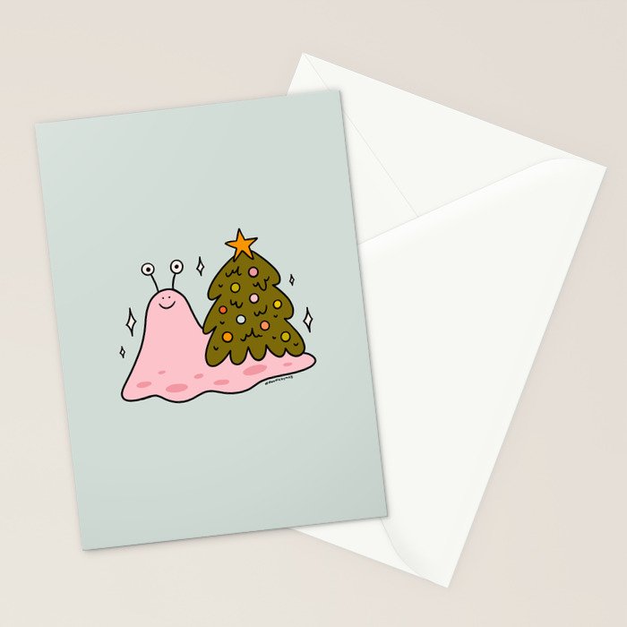 Christmas Tree Snail Stationery Card Gallery Image 2