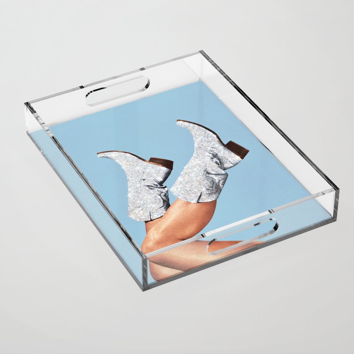 These Boots - Glitter Blue Landscape Acrylic Tray Gallery Image 1