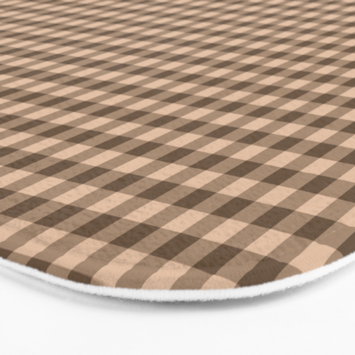 Cozy Amberlight Coffee Gingham Check Bath Mat Gallery Image 3
