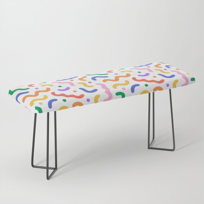 Fun colorful line doodle art pattern Bench Gallery Image 1