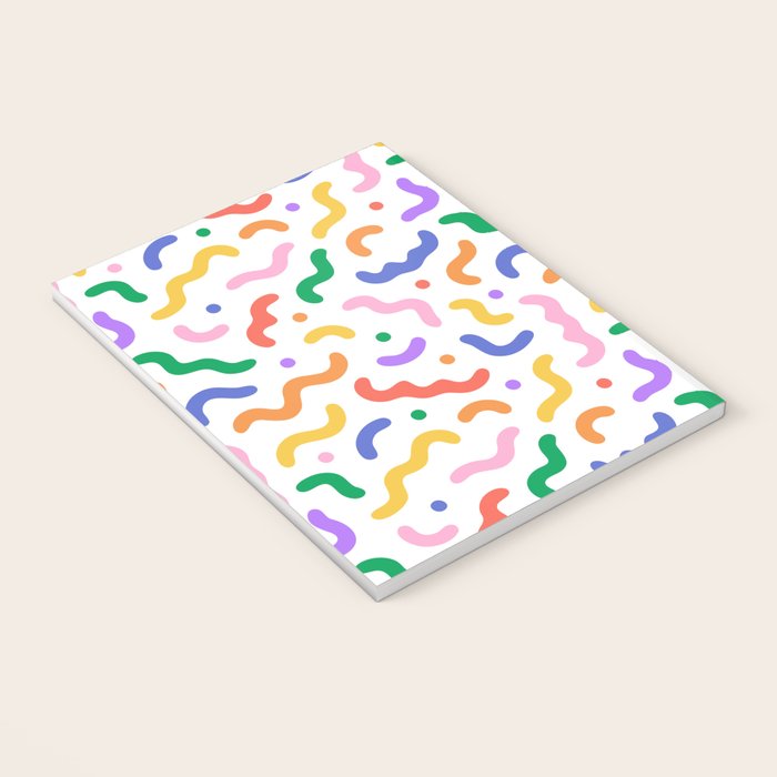 Fun colorful line doodle art pattern Notebook Gallery Image 3