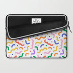 Fun colorful line doodle art pattern Laptop Sleeve Gallery Image 2