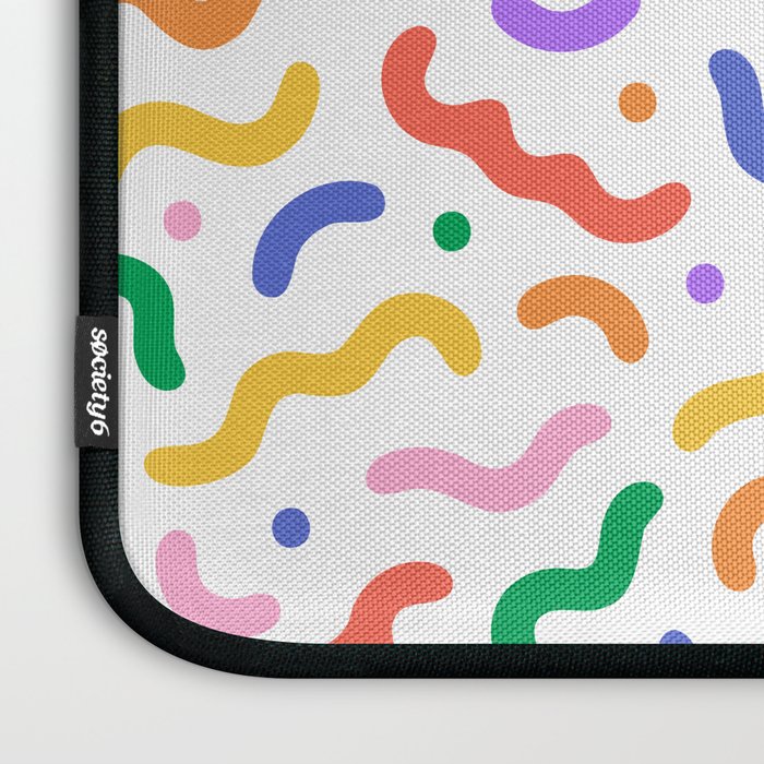 Fun colorful line doodle art pattern Laptop Sleeve Gallery Image 3