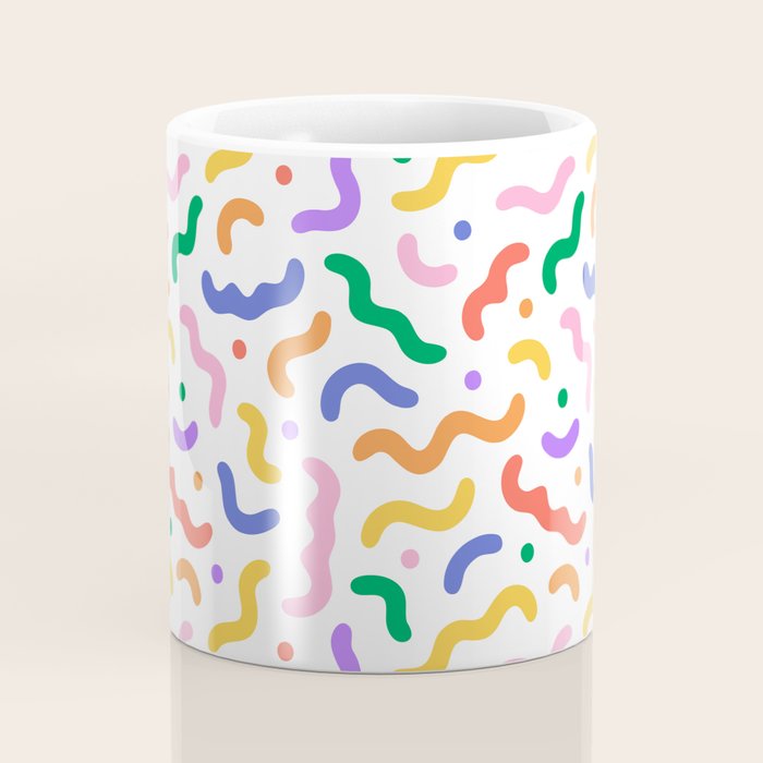 Fun colorful line doodle art pattern Coffee Mug Gallery Image 4