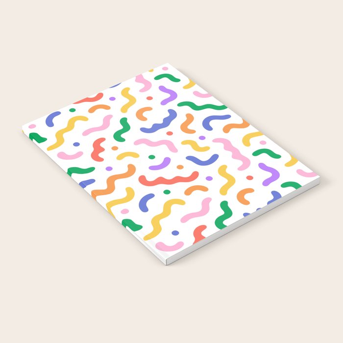 Fun colorful line doodle art pattern Notebook Gallery Image 2