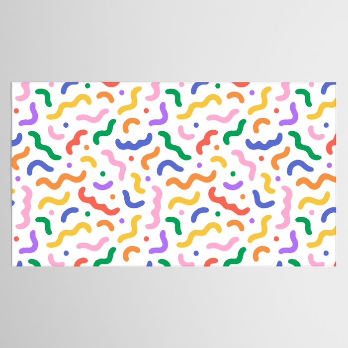 Fun colorful line doodle art pattern Tablecloth Gallery Image 2