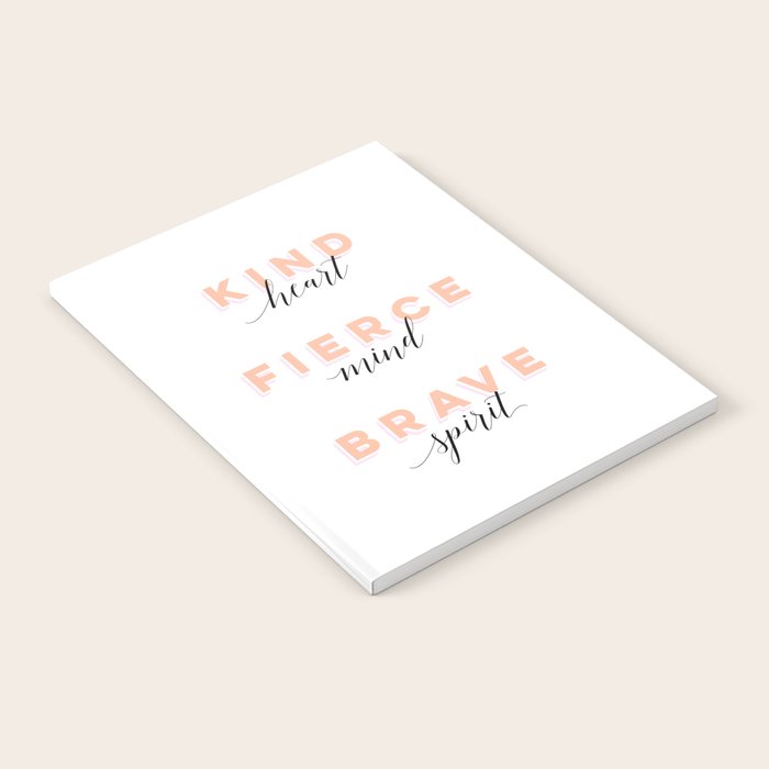 Girl Power - Kind Heart Fierce Mind Brave Spirit Notebook Gallery Image 2