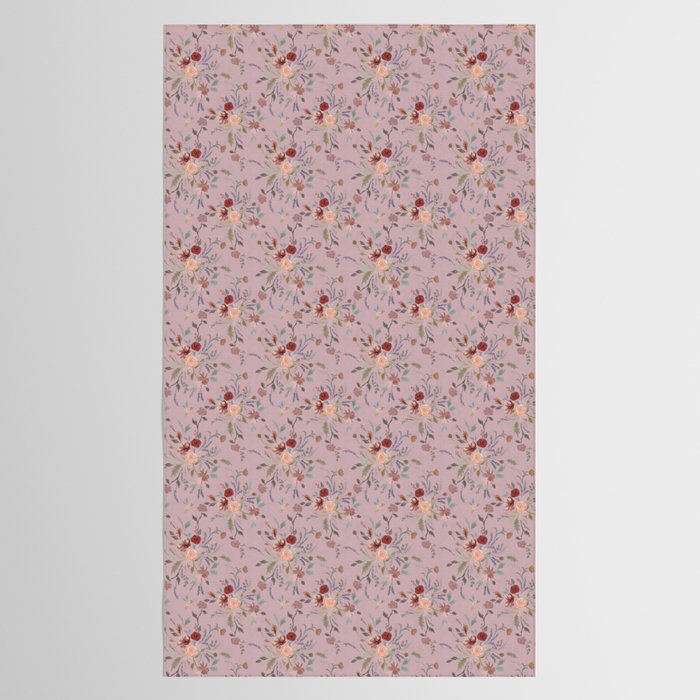 Bohemian Watercolor Floral - Cool Pink Tablecloth Gallery Image 2