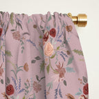 Bohemian Watercolor Floral - Cool Pink Window Curtain Gallery Image 2