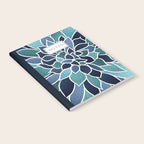 Festive, Flower Bloom, Navy Blue and Teal Notebook Gallery Image 2