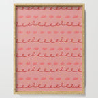 Abstract Cookie Pattern Doodle in Red & Peach Pink Serving Tray Gallery Image 1