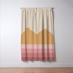 Minimal Retro Sunset Sunrise - Neutral Pink Window Curtain Gallery Image 3