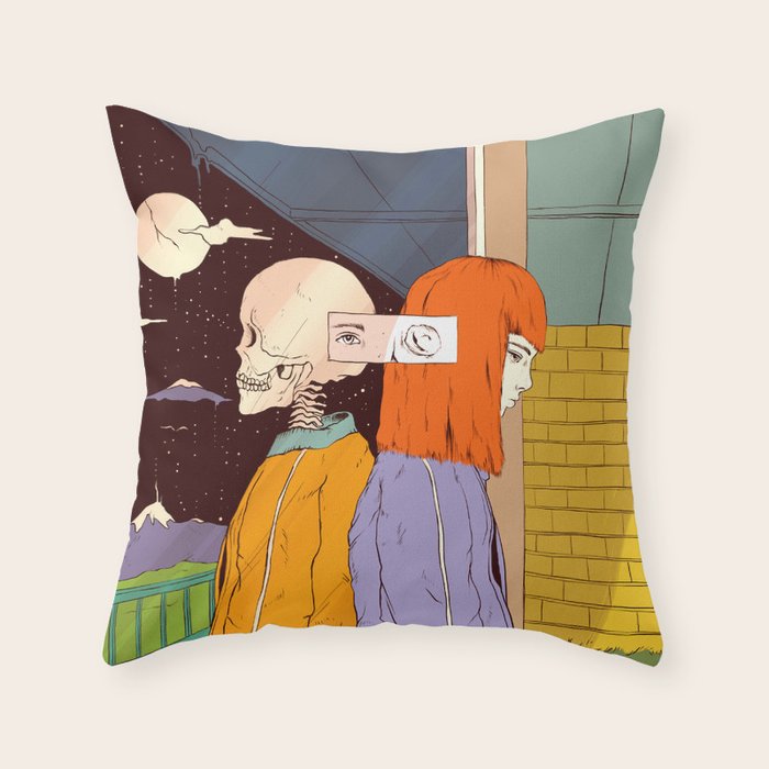 Haunting Past (A Reflection) Throw Pillow Gallery Image 1