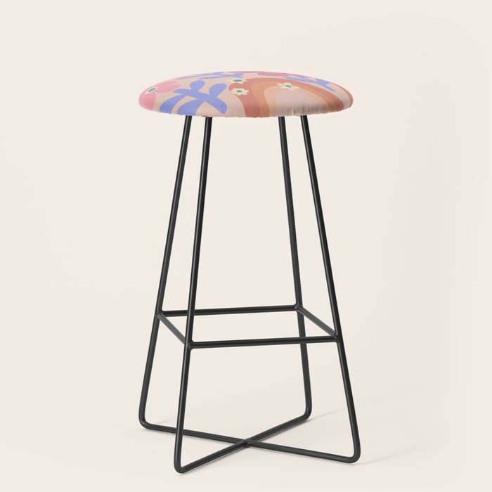 70s Retro Floral vibe Stool Gallery Image 1