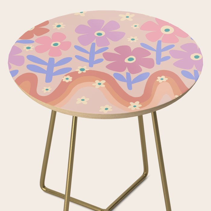 70s Retro Floral vibe Side Table Gallery Image 2