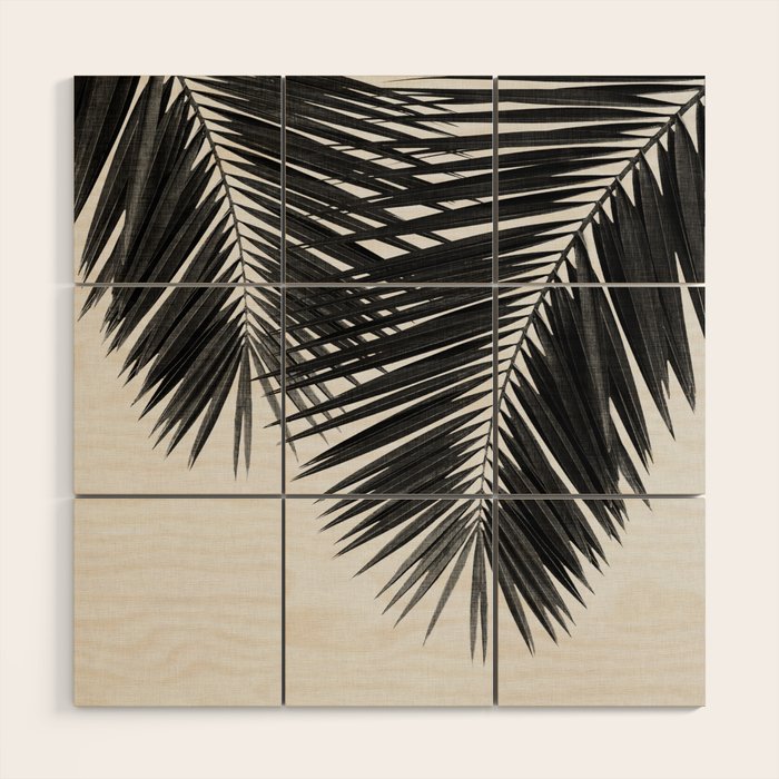 Palm Leaf Black & White II Wood Wall Art Gallery Image 1