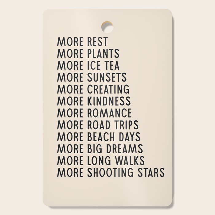 More - Modern Typography Print Cutting Board Gallery Image 1