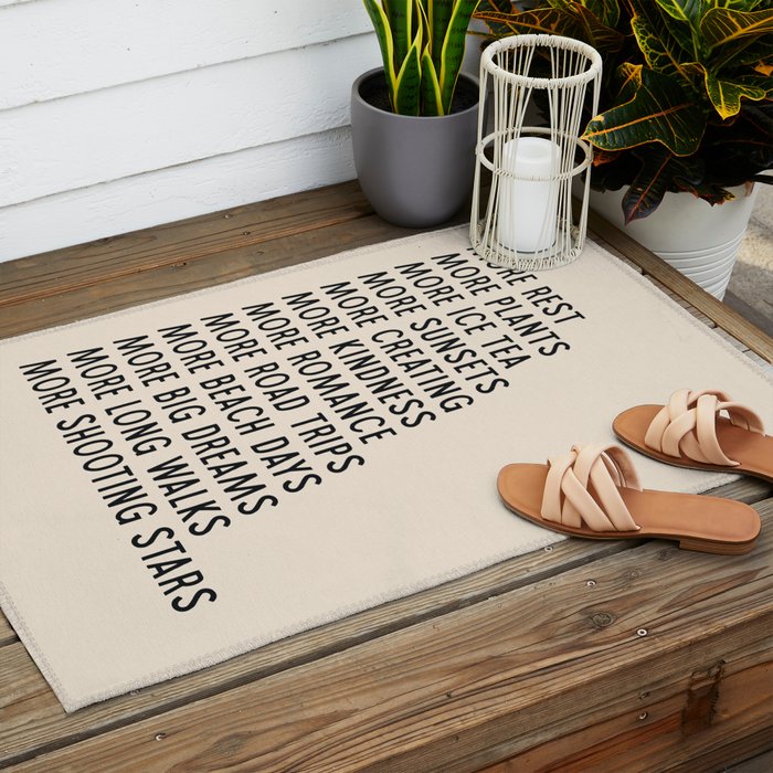 More - Modern Typography Print Outdoor Rug Gallery Image 2