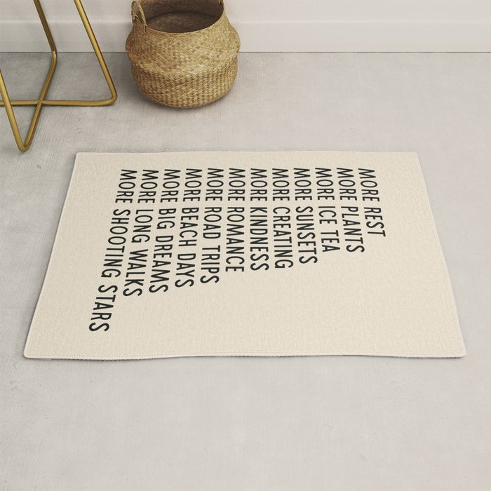 More - Modern Typography Print Rug Gallery Image 1