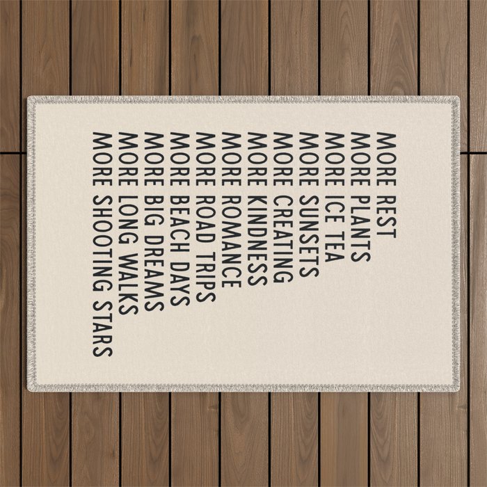 More - Modern Typography Print Outdoor Rug Gallery Image 1