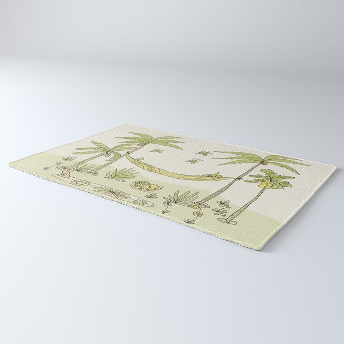 peaceful life pura vida costa rica // retro surf art by surfy birdy Rug Gallery Image 3