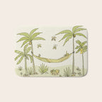 peaceful life pura vida costa rica // retro surf art by surfy birdy Bath Mat Gallery Image 1