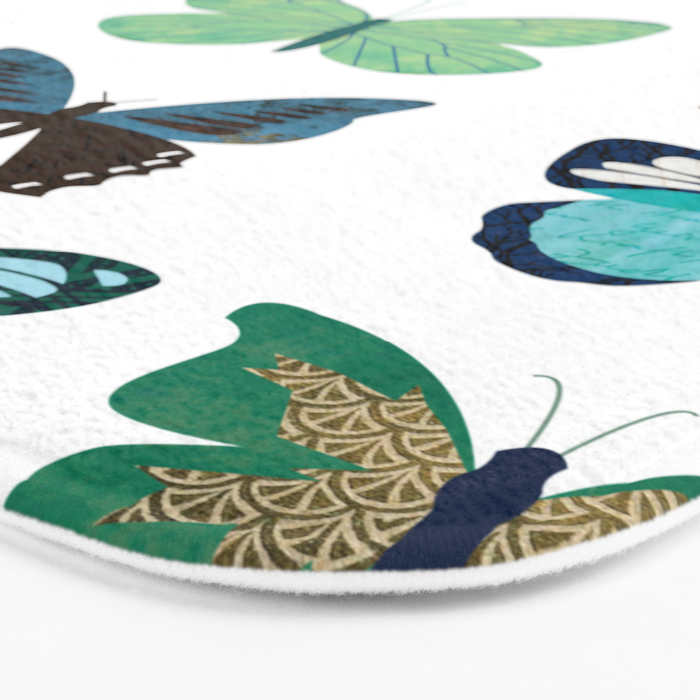 Green and Blue Butterflies Bath Mat Gallery Image 3