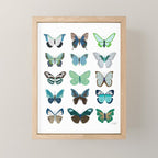 Green and Blue Butterflies Mini Art Print Gallery Image 1