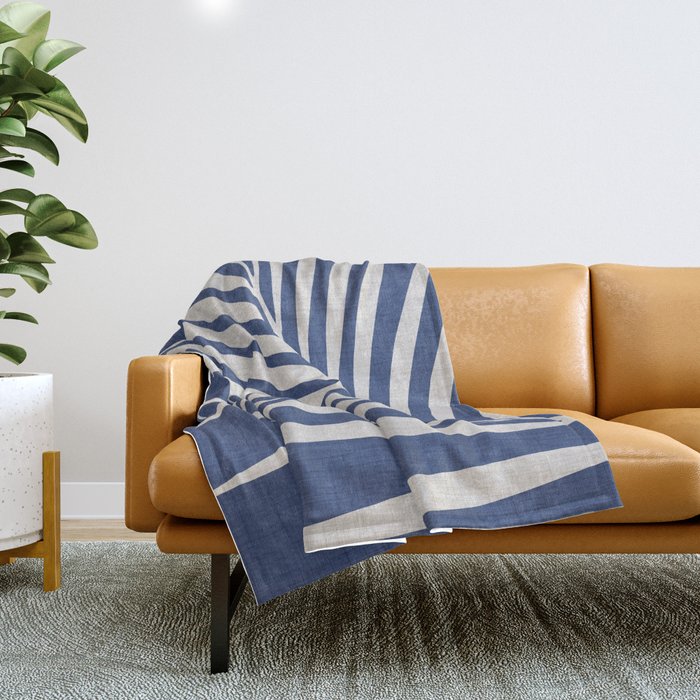 Indigo Palm Minimal Botanical Throw Blanket Gallery Image 1