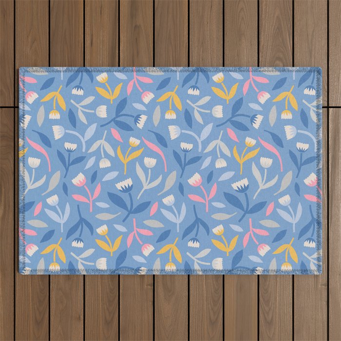 Keep Going, Keep Growing - Blue Outdoor Rug Gallery Image 1