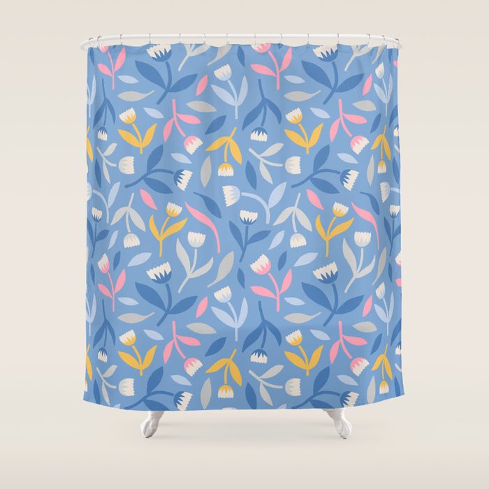 Keep Going, Keep Growing - Blue Shower Curtain Gallery Image 1