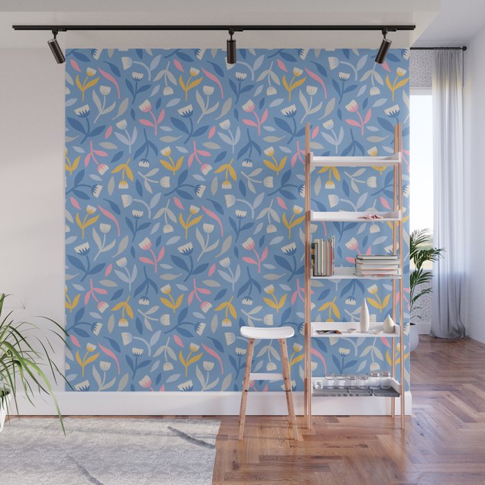 Keep Going, Keep Growing - Blue Wall Mural Gallery Image 1