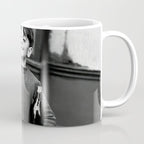 Little Boy and Bottles of Wine, Black and White Vintage Art Coffee Mug Gallery Image 1