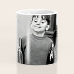 Little Boy and Bottles of Wine, Black and White Vintage Art Coffee Mug Gallery Image 4