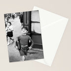Little Boy and Bottles of Wine, Black and White Vintage Art Stationery Card Gallery Image 2