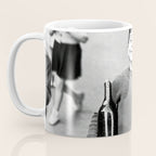 Little Boy and Bottles of Wine, Black and White Vintage Art Coffee Mug Gallery Image 3