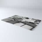 Little Boy and Bottles of Wine, Black and White Vintage Art Rug Gallery Image 3