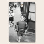 Little Boy and Bottles of Wine, Black and White Vintage Art Cutting Board Gallery Image 1