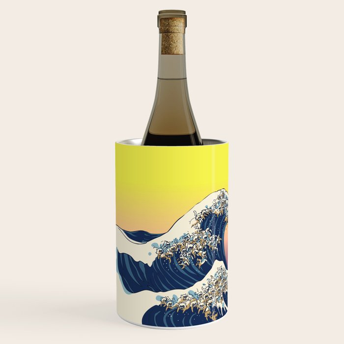 The Great Wave Of  Cat Wine Chiller Gallery Image 2