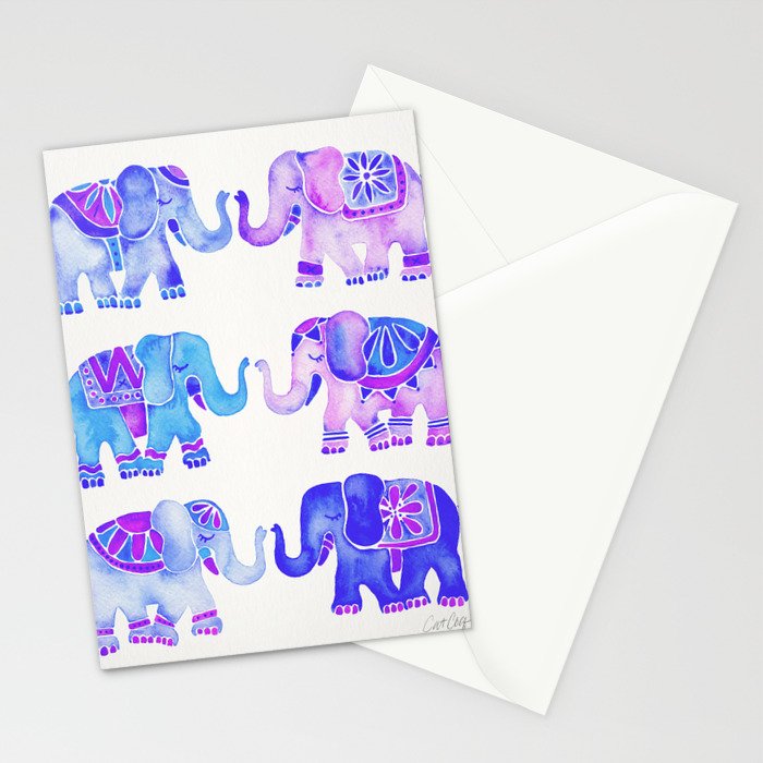 Elephant Collection - Indigo Palette Stationery Card Gallery Image 2