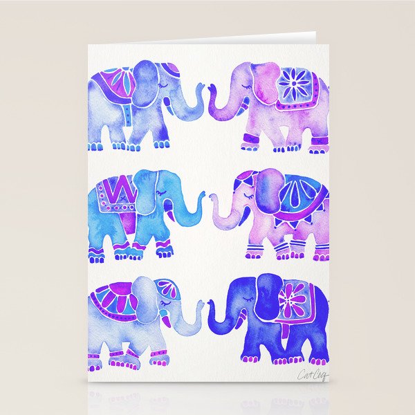 Elephant Collection - Indigo Palette Stationery Card Gallery Image 2